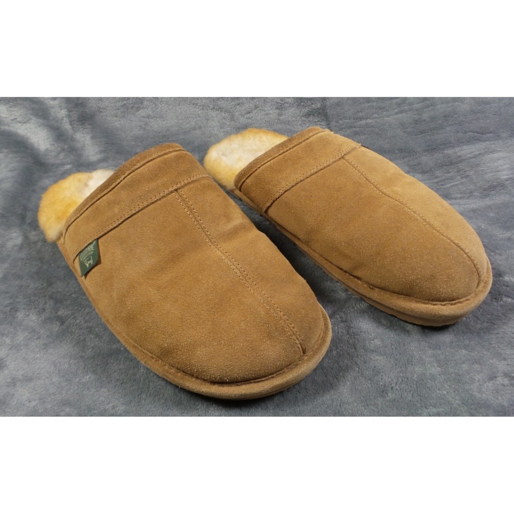 Cloud Nine Shoes Mens‎ Large (10.5-11.5) Brown Sheepskin Scuff Slip-On Slippers